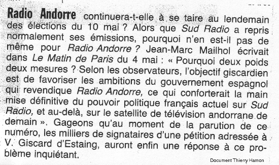 Radio Andorre continuera-t-elle a se taire au lendemain des elections du 10 mai ?