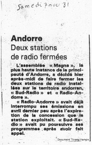 Andorre - Deux stations de radio fermes